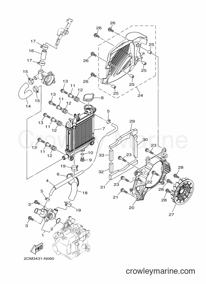2016 Scooter MW125A - MW125A (2CMP) [010] - RADIATOR & HOSE
