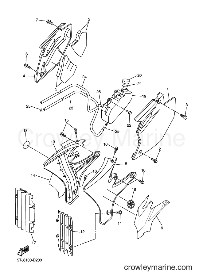 2005 Dirt Bike WR250F - WR250F (5UM9) [010] - SIDE COVER