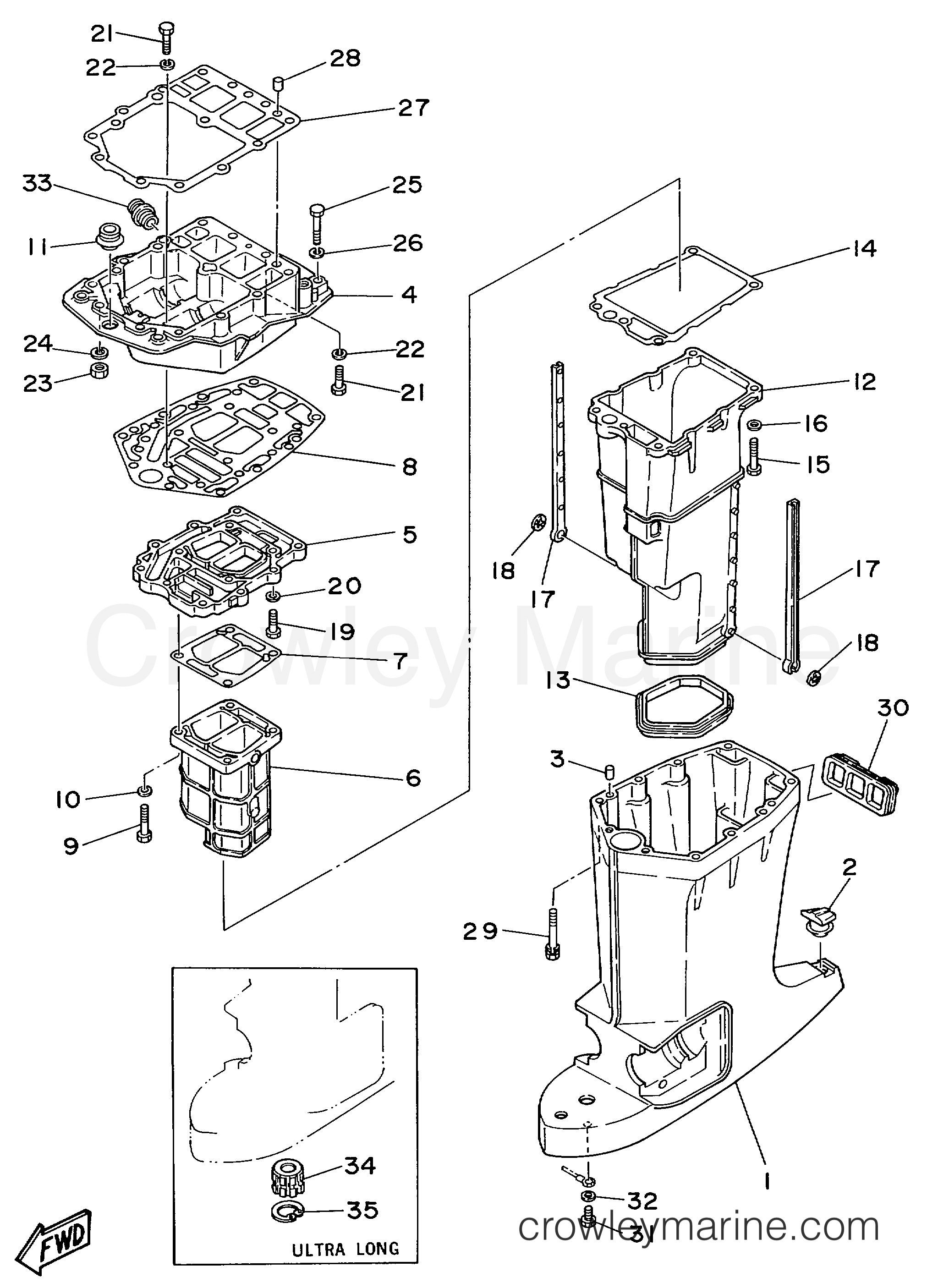 Yamaha Motors V6EXCELXH - UPPER CASING