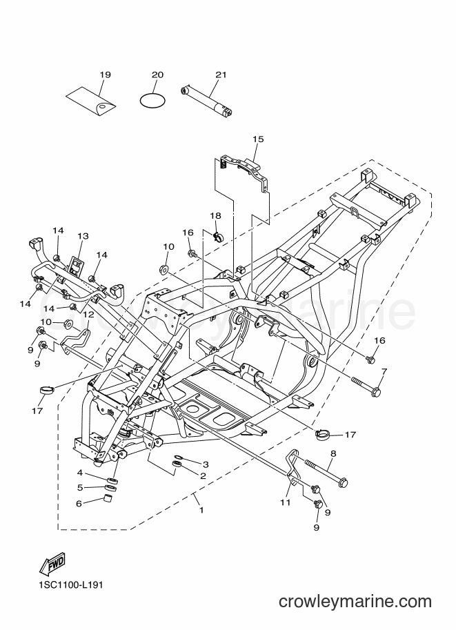 Yamaha Motors YFM300 (1SC1) [010] - FRAME