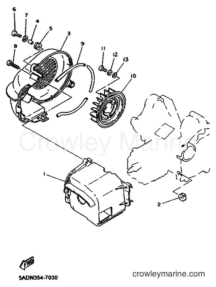 2001 Scooter YN50M - YN50M (5MRG) [010] - AIR SHROUD & FAN