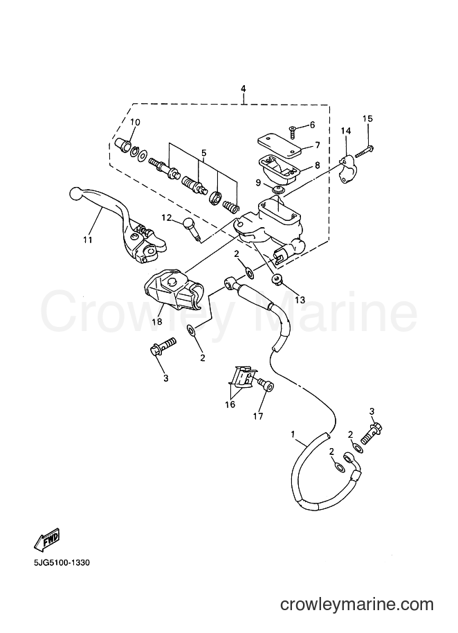 2001 Dirt Bike YZ426F - YZ426F (5JG6) [080] - FRONT MASTER CYLINDER