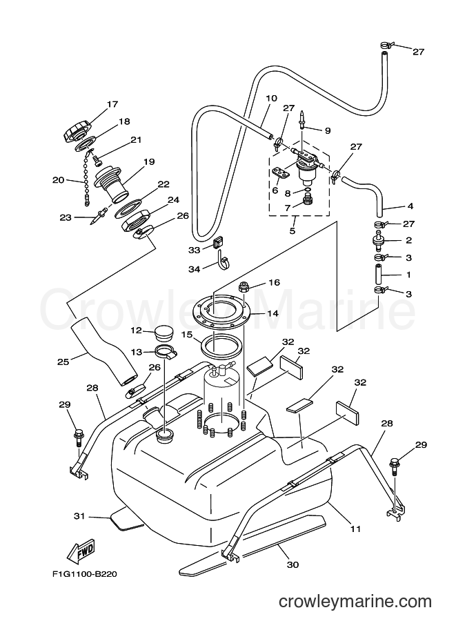 Yamaha Motors GP1300-B (F1G2) [01D] - FUEL TANK