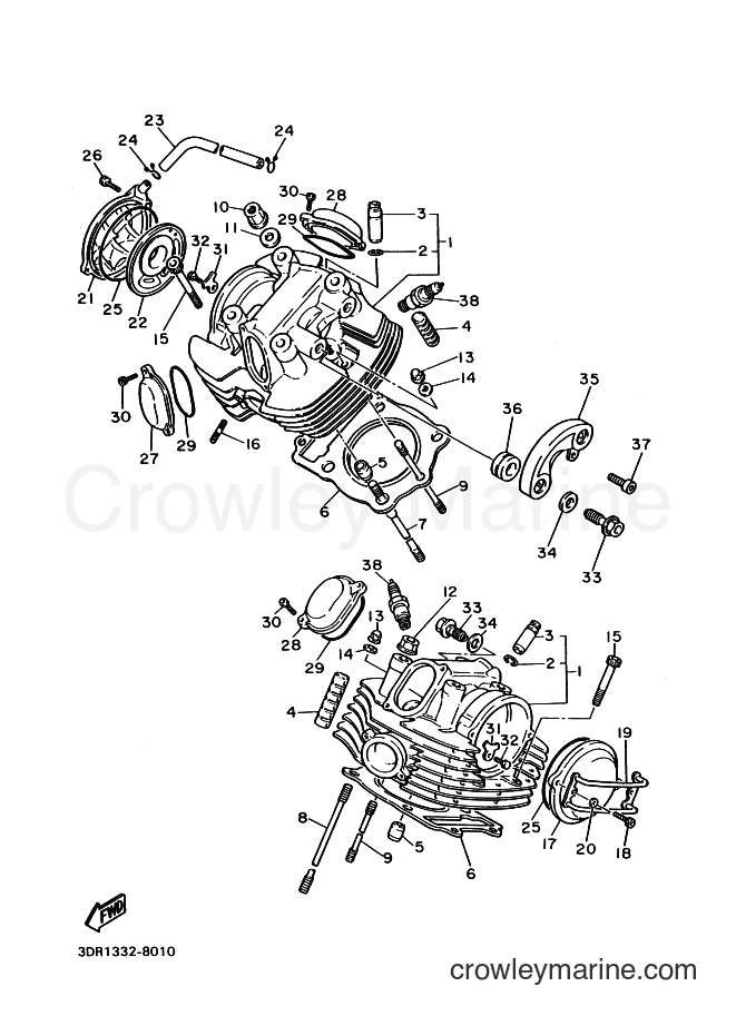 1992 Cruiser XV1100 - XV1100 (3EG5) [999] - CYLINDER HEAD
