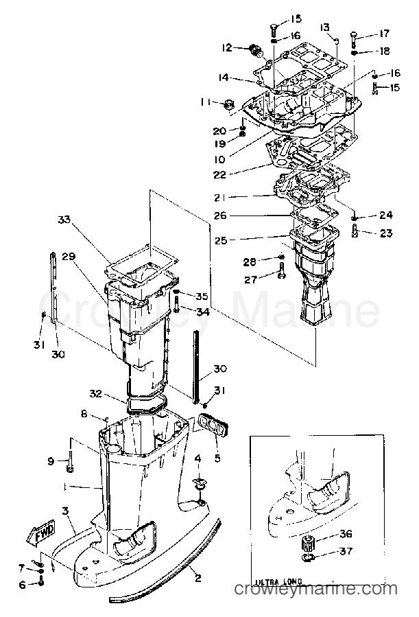 Yamaha Motors 130ETLD - UPPER CASING