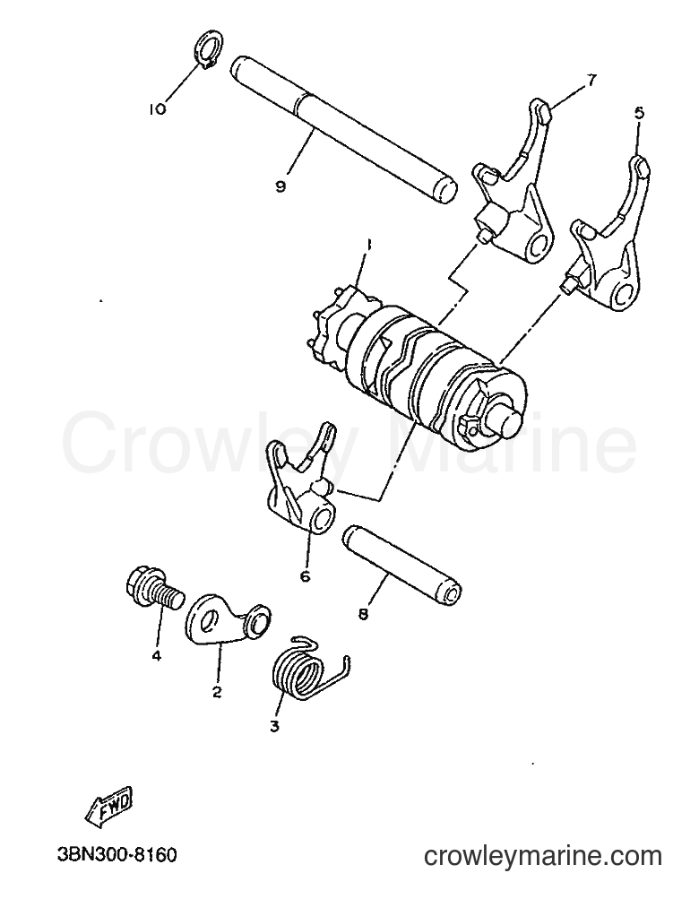 Yamaha Motors TDR125 (3XD1) [999] - SHIFT CAM & FORK