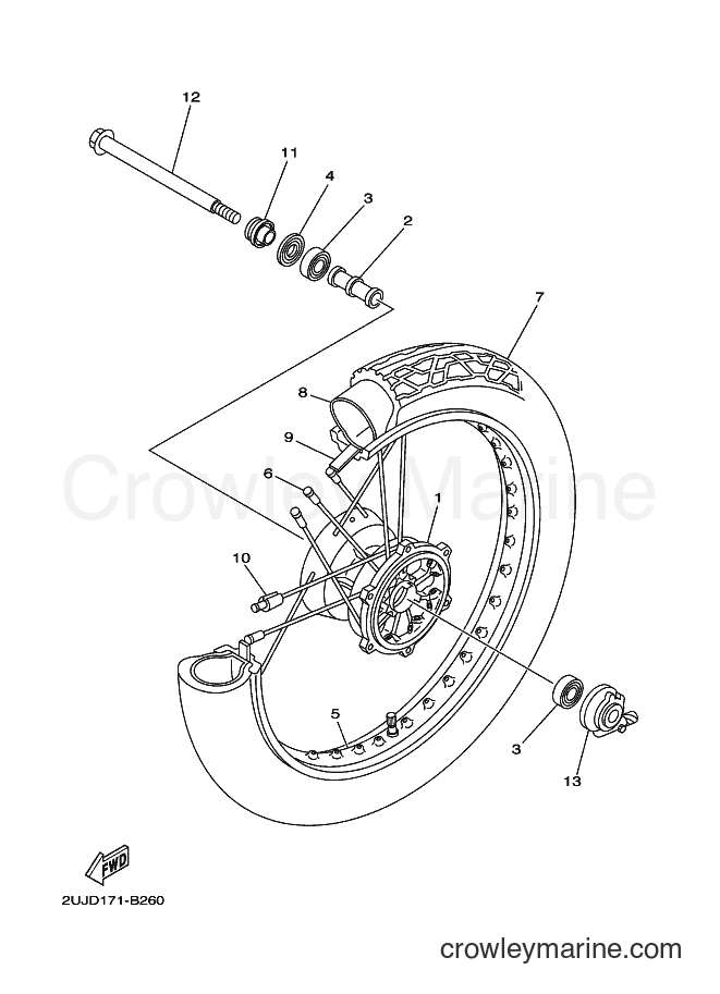 Yamaha Motors XV250 (2UJD) [010] - FRONT WHEEL