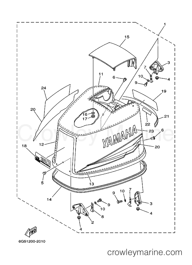 Yamaha Motors 200AETX (60H2) [200] - TOP COWLING