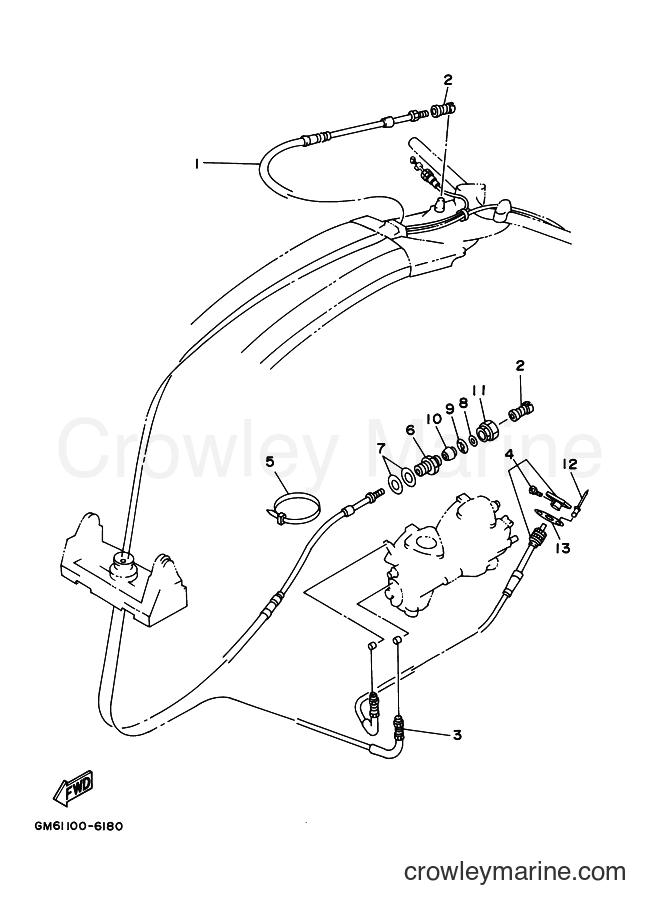 Yamaha Motors JET FOR SJ700AY (64V1) [01A] - CONTROL CABLE