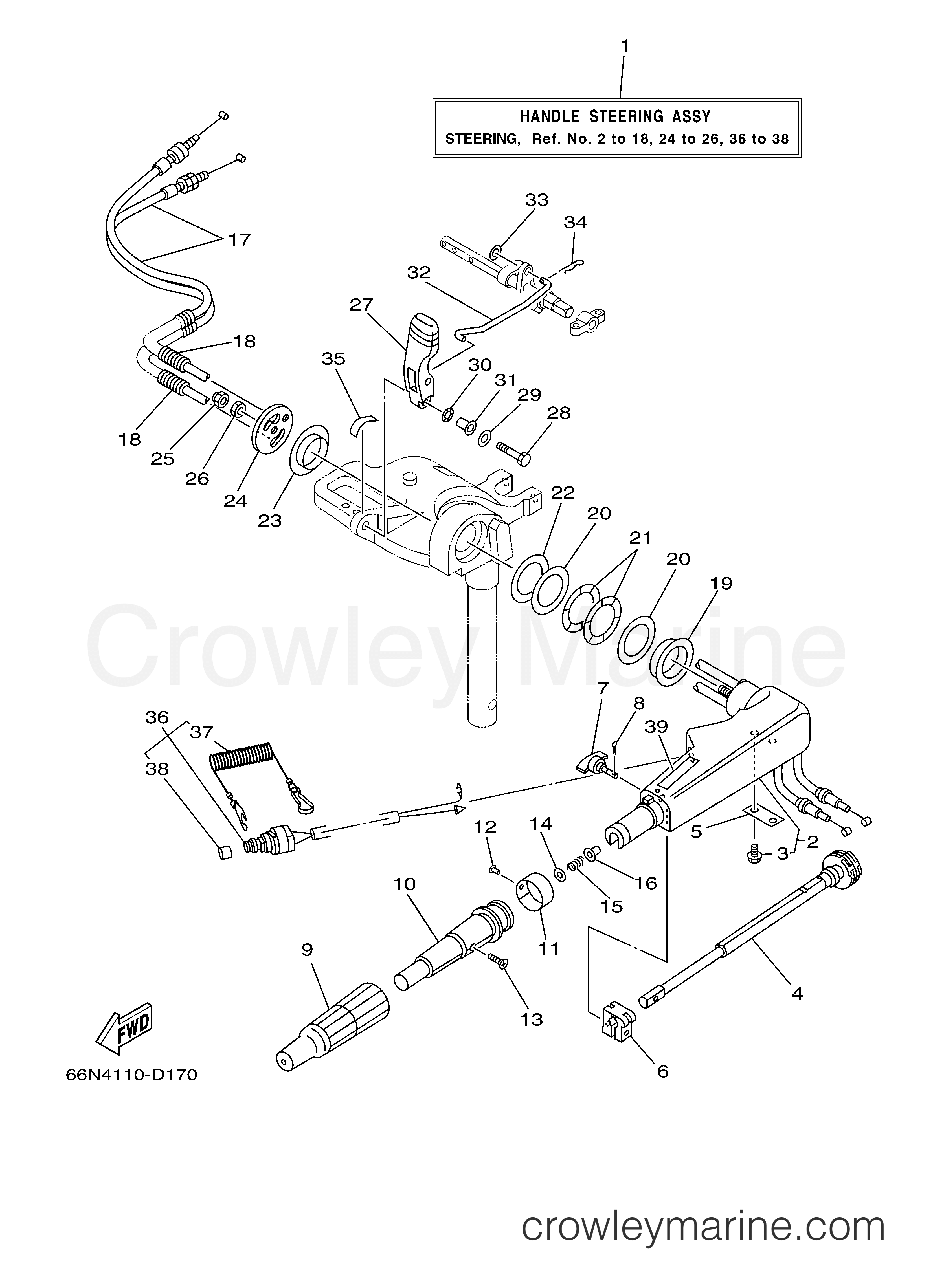 Yamaha Motors F9.9ELR2K - STEERING