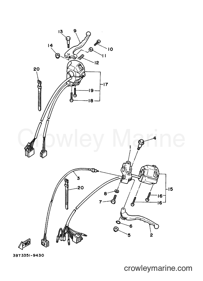Yamaha Motors XV535 (4MC3) [999] - STEERING HANDLE & CABLE