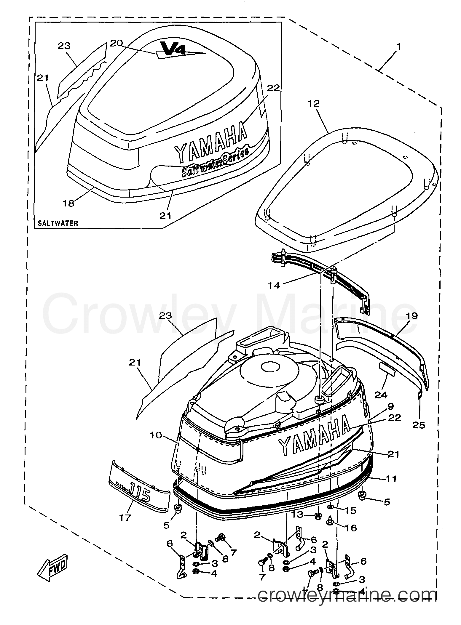 Yamaha Motors L130TXRX - TOP COWLING