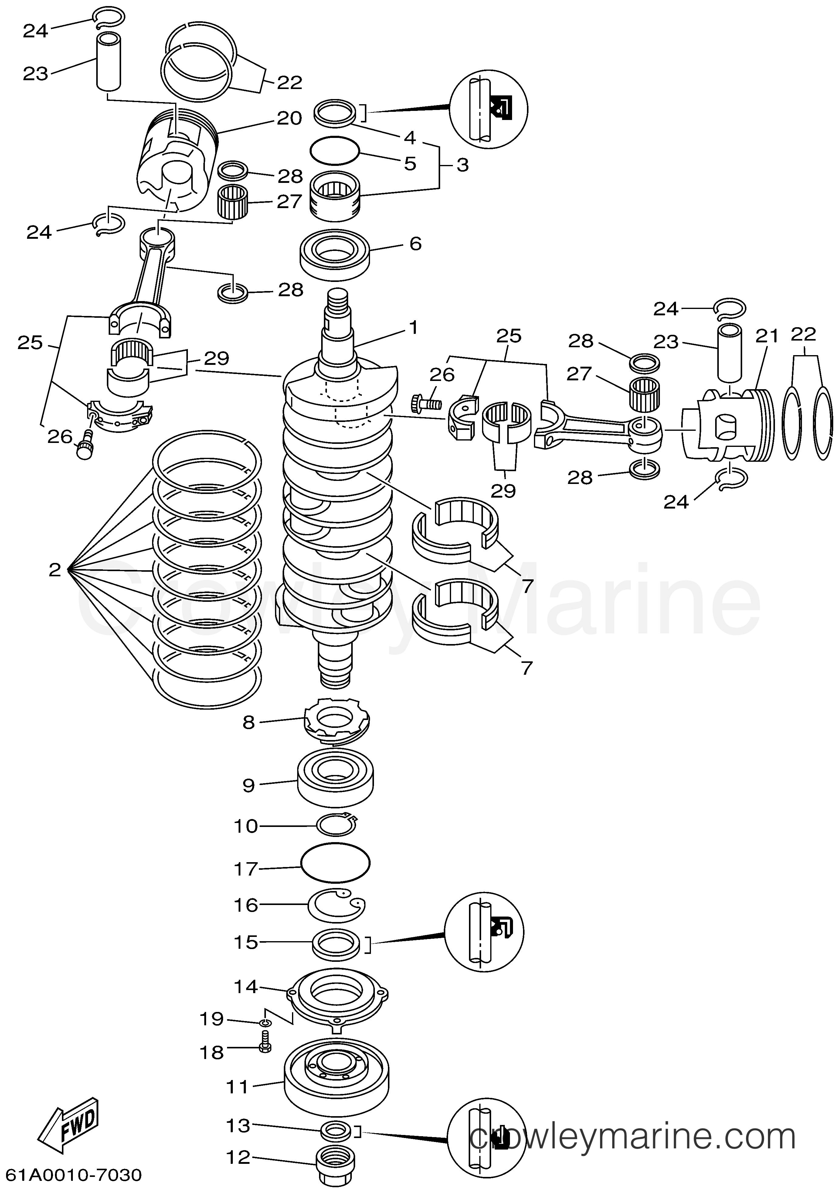 Yamaha Motors LX225TXRA - CRANKSHAFT PISTON