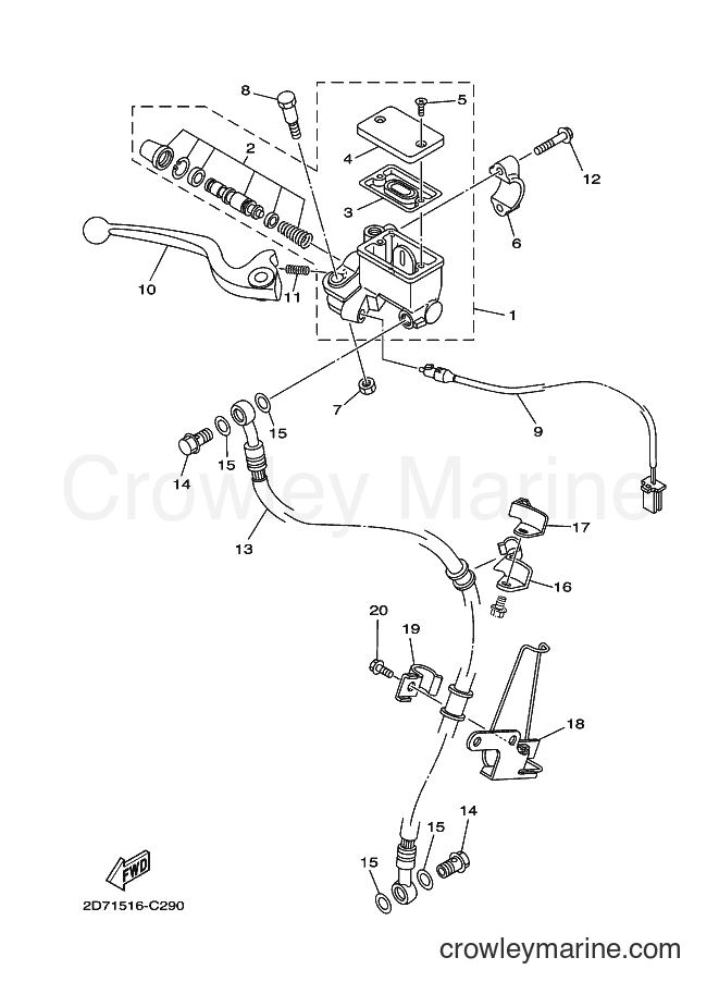 2004 Street Bike YBR125 - YBR125 (2D71) [010] - FRONT MASTER CYLINDER