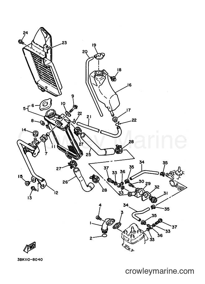 Yamaha Motors DT50LC (3BKA) [010] - RADIATOR & HOSE