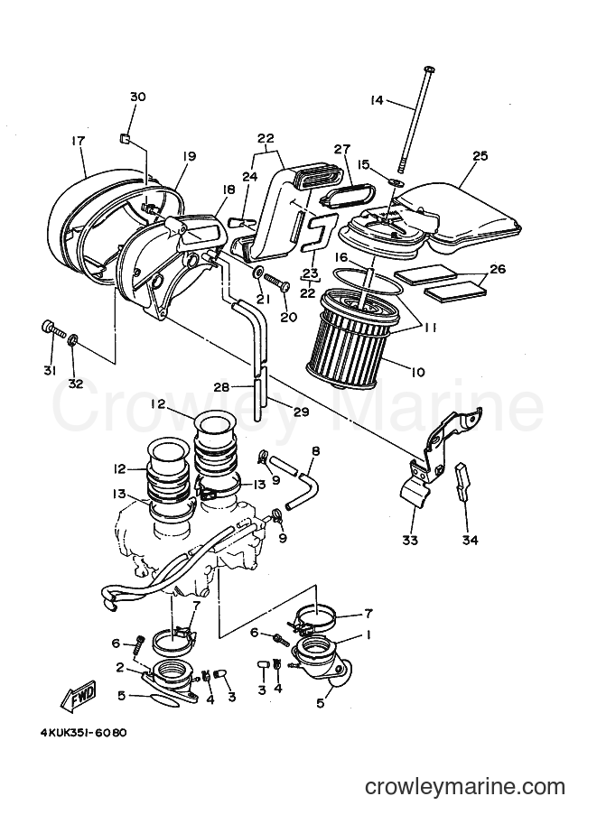 Yamaha Motors XV535S (4YH2) [010] - INTAKE