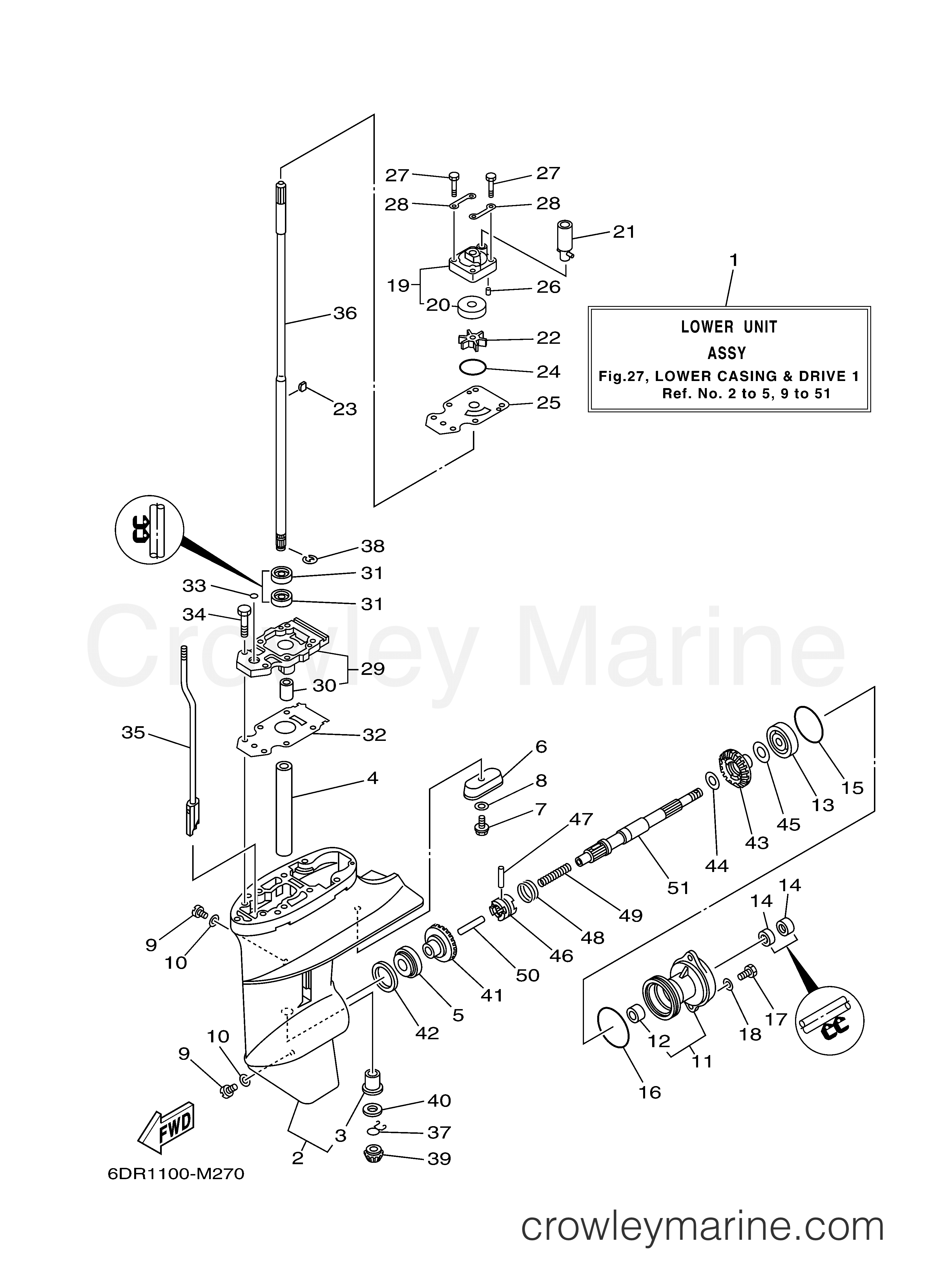 Yamaha Motors F9.9LMHB - LOWER CASING DRIVE 1