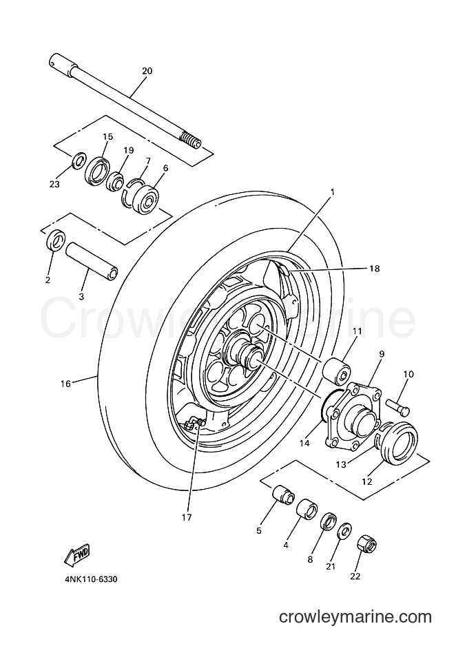 Yamaha Motors XVZ1300A (4YP4) [080] - REAR WHEEL