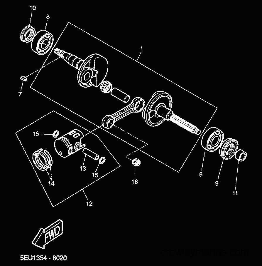 2000 Scooter YH50 - YH50 (5FV3) [010] - CRANKSHAFT & PISTON