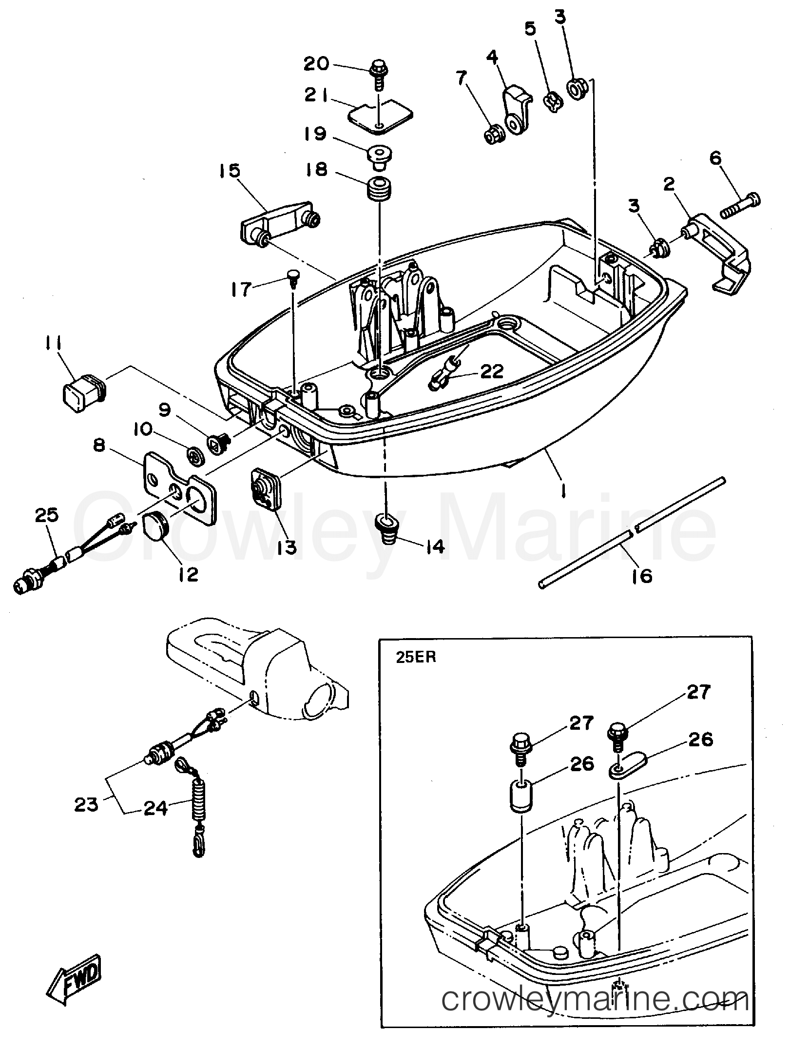 Yamaha Motors 25MLHT - BOTTOM COWLING