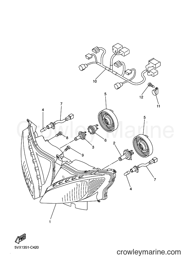 2004 Street Bike FZ6-S - FZ6-S (5VX1) [030] - HEADLIGHT