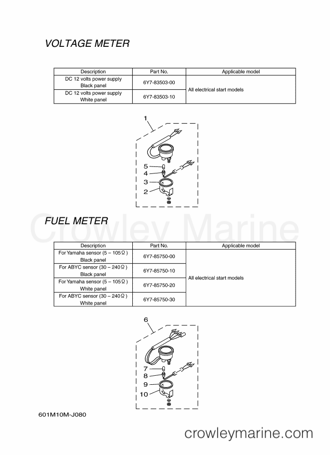 Yamaha Motors RIGGING METER-2011 (601M) [010] - METER 8