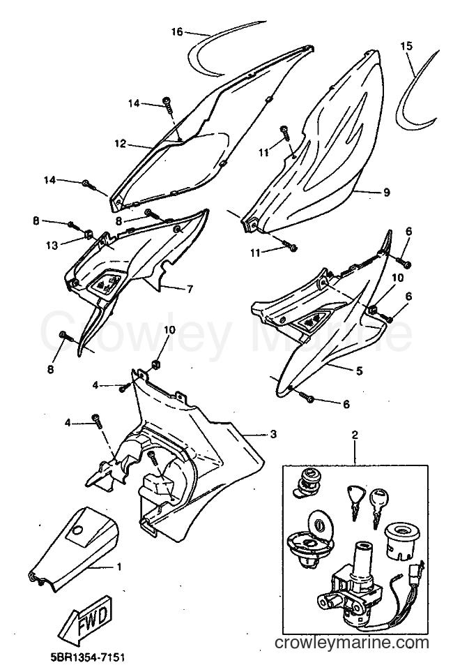 1999 Scooter YQ50 - YQ50 (5HE8) [010] - SIDE COVER