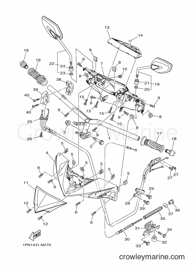 Yamaha Motors AL125F (1PN3) [010] - STEERING HANDLE & CABLE