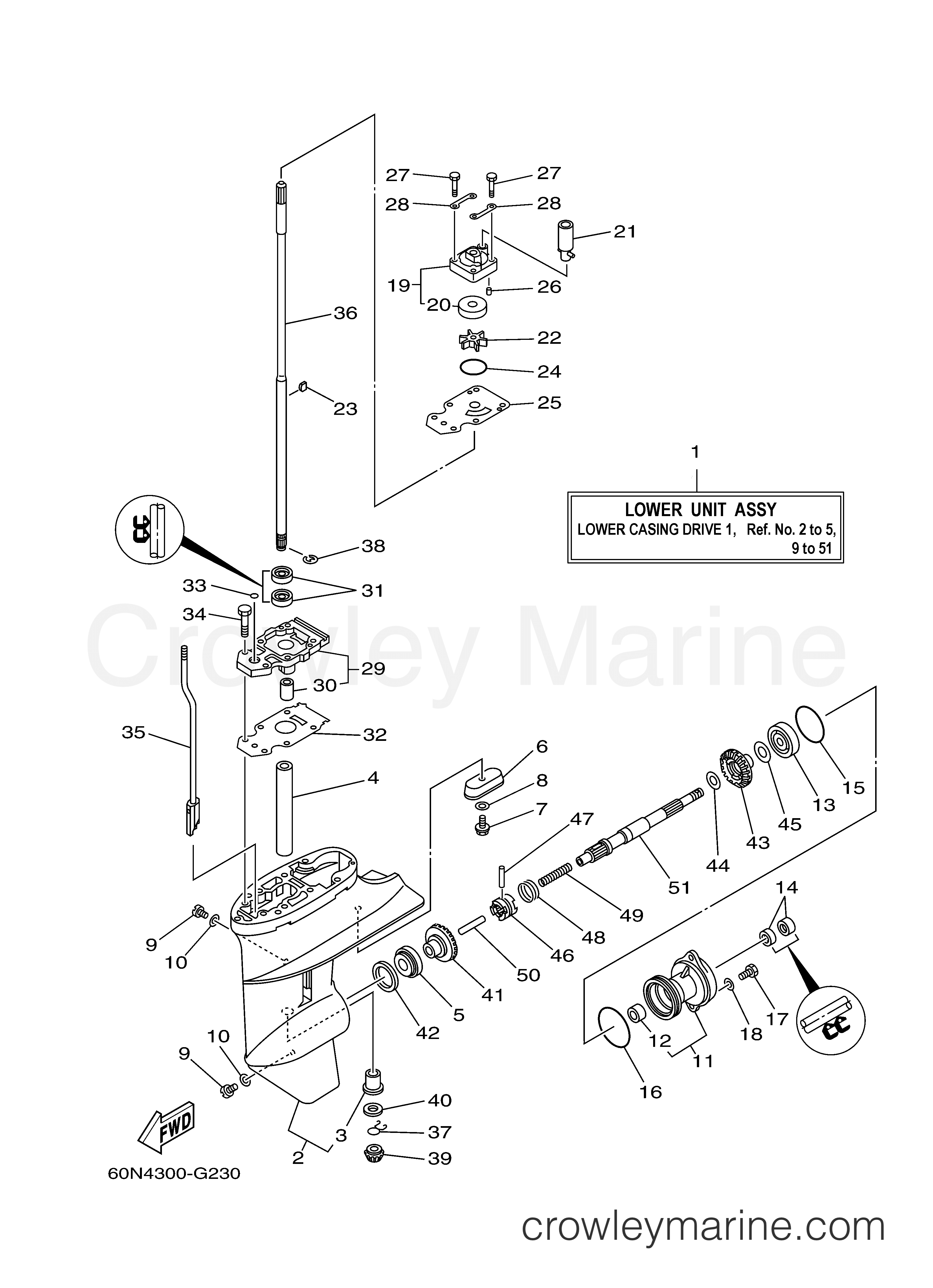 Yamaha Motors F8LMHA - LOWER CASING DRIVE 1