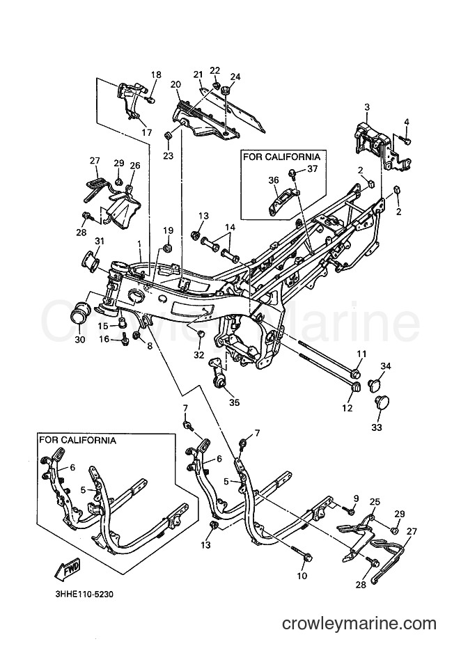 1995 Sport Bike FZR600 - FZR600 (3HHE) [010] - FRAME