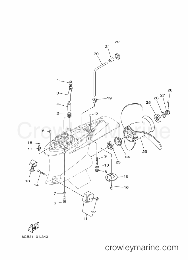 Yamaha Motors VF200LA-2013 (6CD5) [050] - LOWER CASING & DRIVE 2