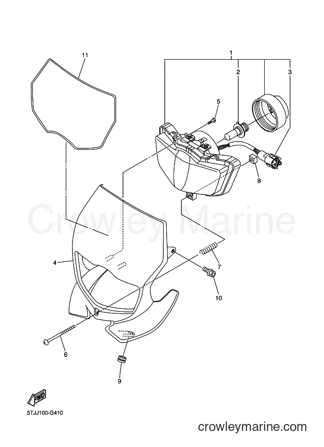 2011 Dirt Bike WR450F - WR450F (1HB3) [010] - HEADLIGHT
