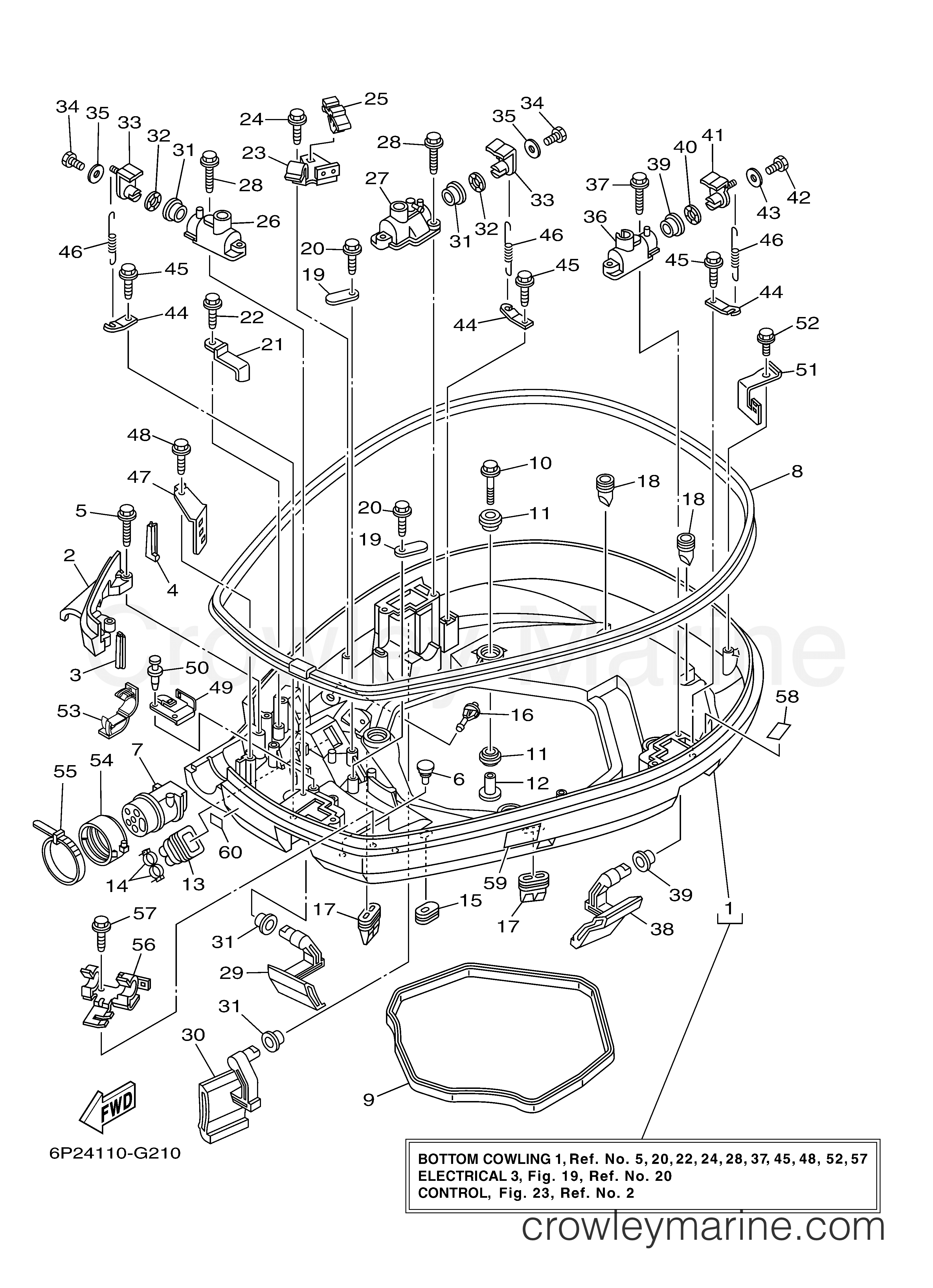 Yamaha Motors F250TUR - BOTTOM COWLING 1