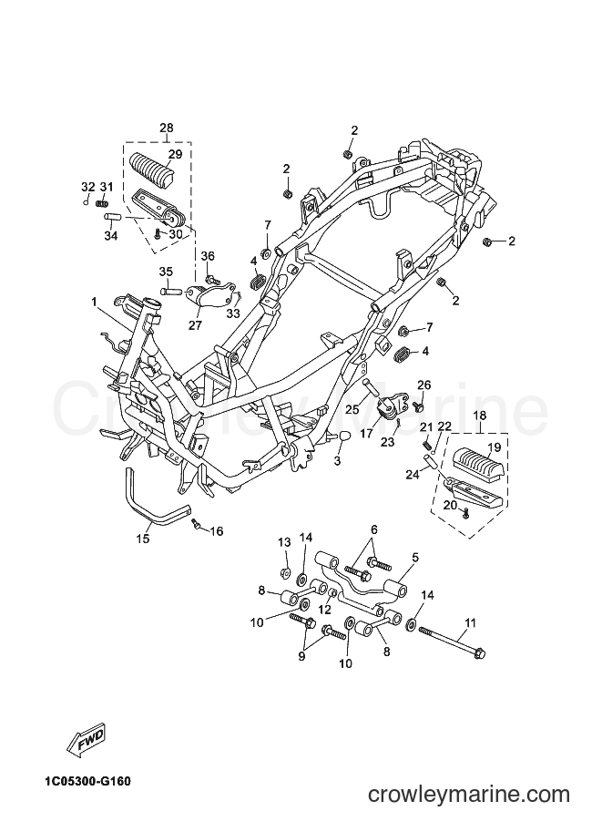 2008 Scooter YP250R - YP250R (1C05) [050] - FRAME