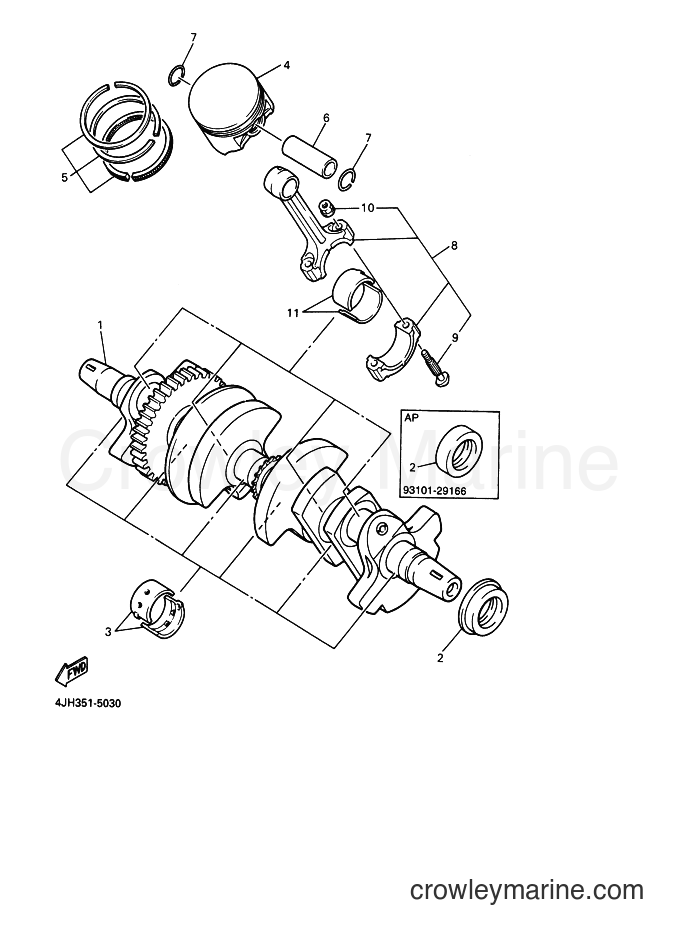 2000 Sport Bike YZF600R - YZF600R (4WF5) [010] - CRANKSHAFT & PISTON