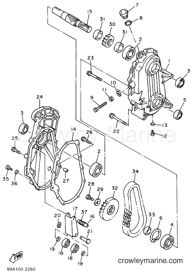 1994 Snowmobile VX750 - VX750 (8BW1) [040] - TRACK DRIVE 2