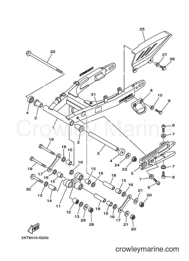 2014 Dirt Bike XG250 - XG250 (5XTB) [010] - REAR ARM