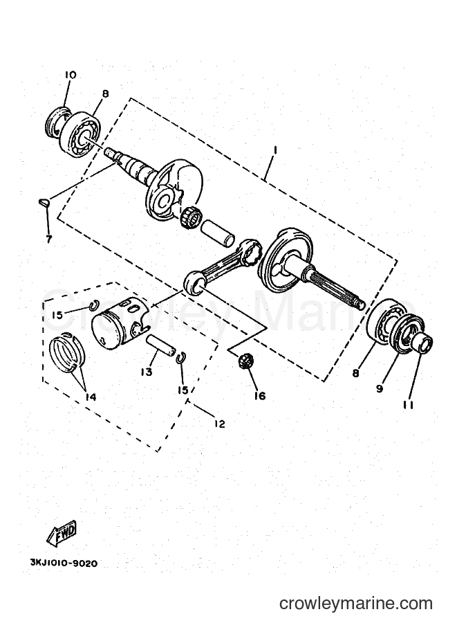 1995 Scooter YE50 - YE50 (4LN4) [010] - CRANKSHAFT & PISTON