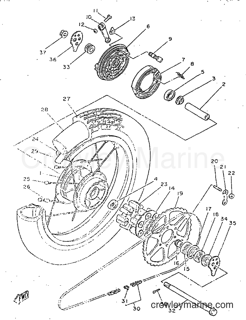 Yamaha Motors SR250 (21L2) [010] - REAR WHEEL
