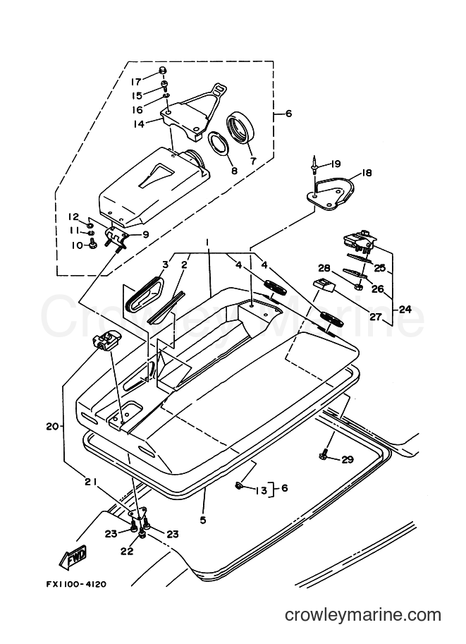 Yamaha Motors FX700 (FX13) [999] - ENGINE HATCH