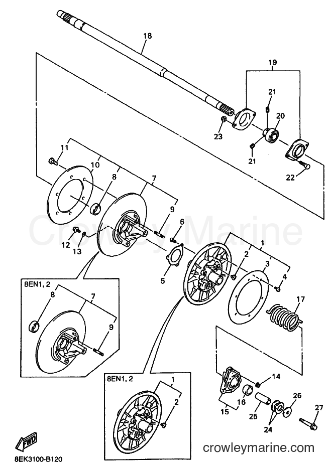 Yamaha Motors SXV70 (8EK3) [020] - SECONDARY SHEAVE