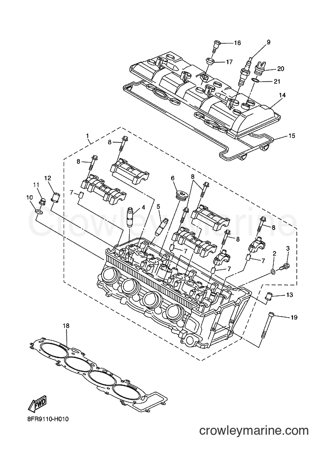 2009 Snowmobile RX10STGT - RX10STGT (8GV7) [020] - CYLINDER HEAD