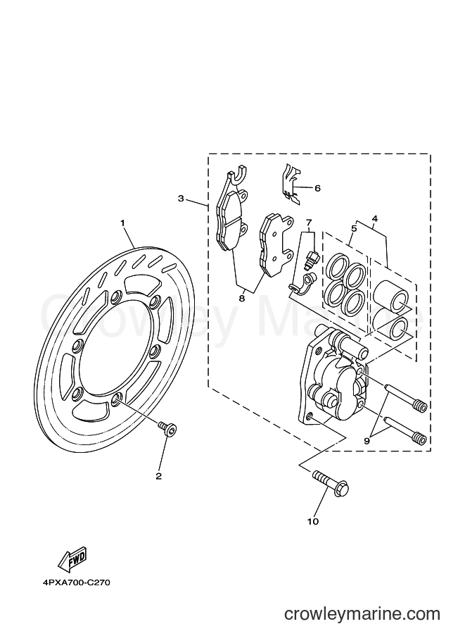 2004 Dirt Bike TT250R - TT250R (4PXA) [010] - FRONT BRAKE CALIPER