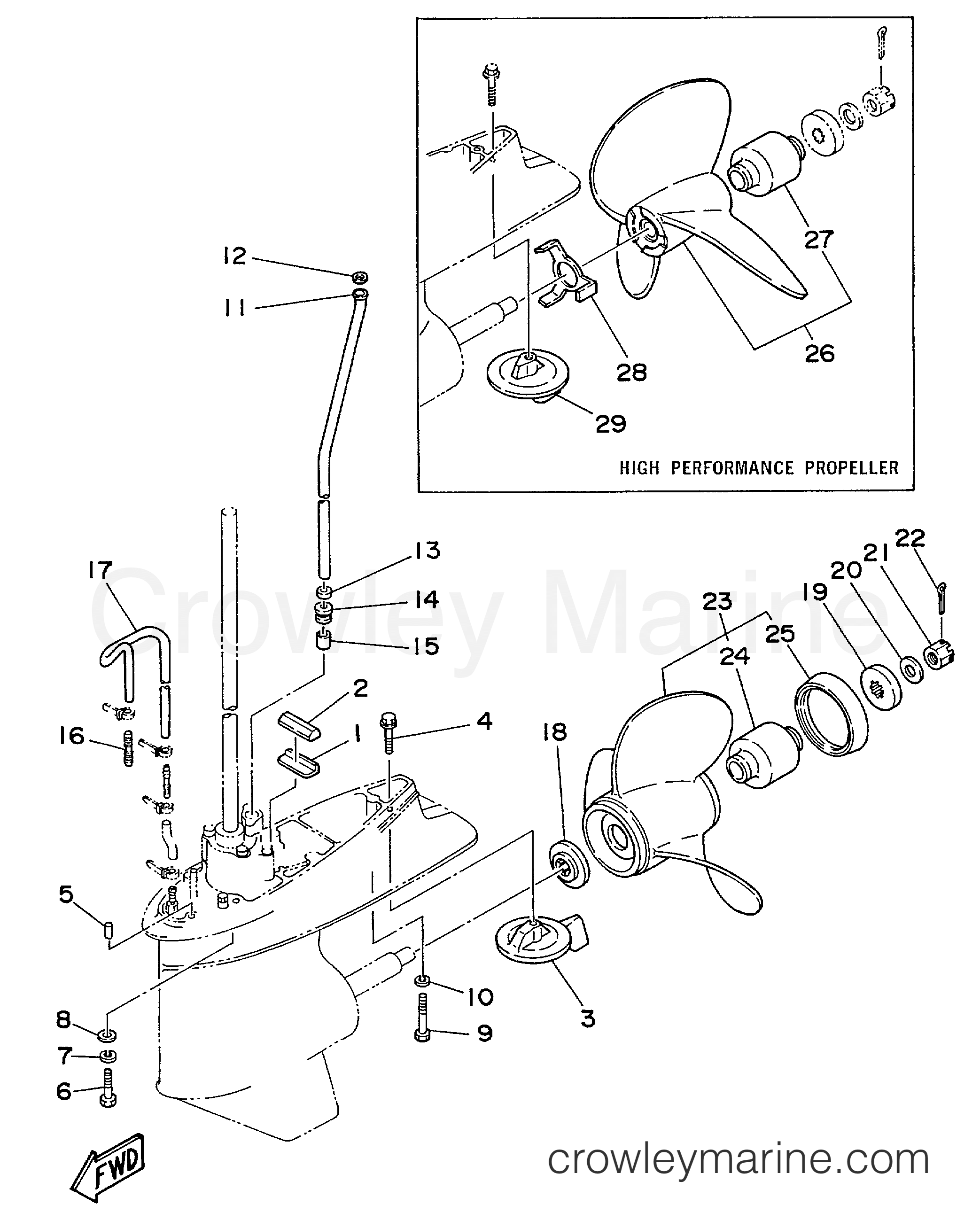 Yamaha Motors 70ETLF - LOWER DRIVE 2