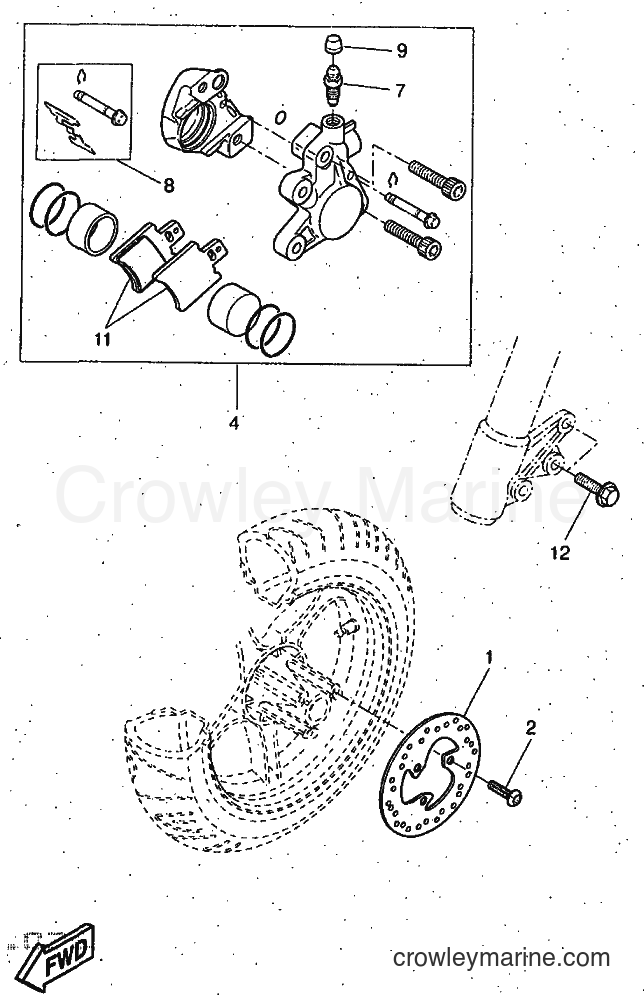 1997 Scooter YQ50 - YQ50 (5CL1) [999] - FRONT BRAKE CALIPER