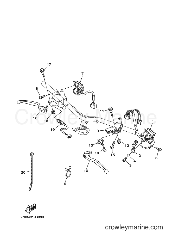 Yamaha Motors AT135 (5P07) [010] - HANDLE SWITCH & LEVER