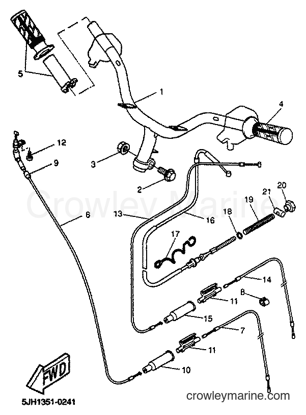 Yamaha Motors EW50 (5LH3) [030] - STEERING HANDLE & CABLE