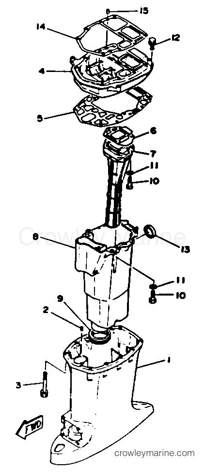 Yamaha Motors P50TLRR - UPPER CASING