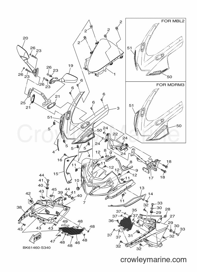 2017 Street Bike YZF155 - YZF155 (BK61) [010] - WINDSHIELD