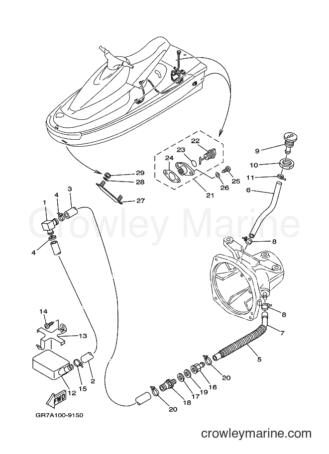 Yamaha Motors WB700AX (GR7A) [010] - HULL & DECK